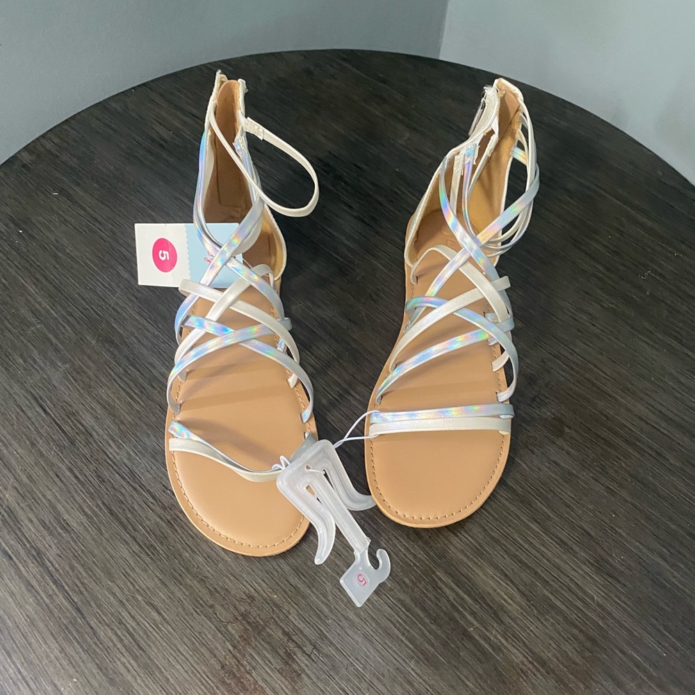 NWT Iridescent Strappy Sandals